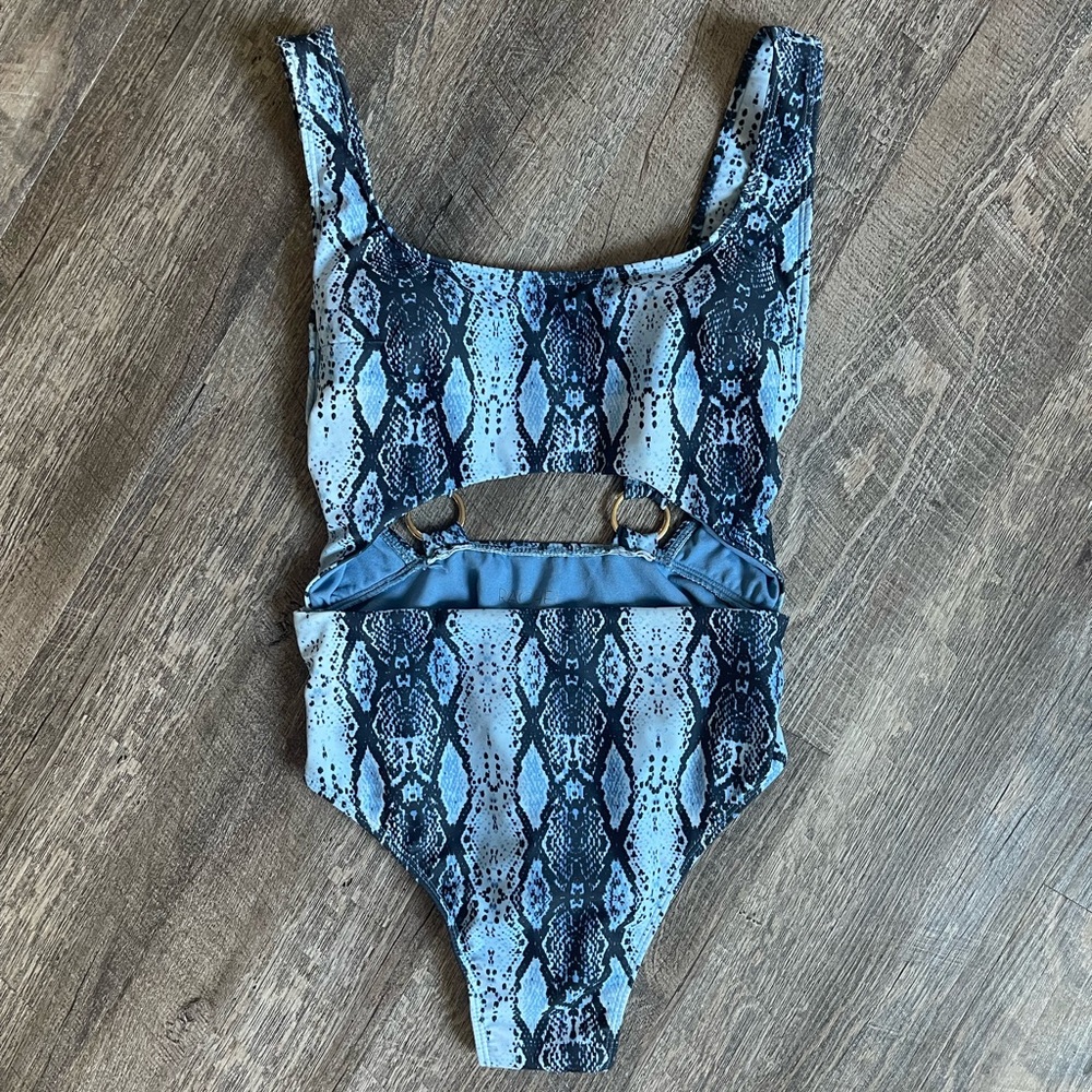 Rachel Roy snakeskin cutout one piece bathing suit